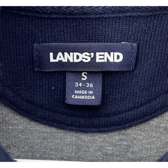 Lands End Bedford Rib 1/4 Zip Pullover Sweater Mens Size Small 34-36 Gray Cotton - Picture 3 of 6